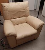 Fauteuil cuir relax électrique + fauteuil assorti sans relax, Huis en Inrichting, Fauteuils, Ophalen, Gebruikt, Leer