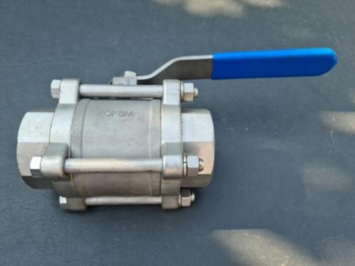 RVS 3 delige  bolkraan  van 1,5 duim, Doe-het-zelf en Bouw, Sanitair, Nieuw, Inox, Ophalen