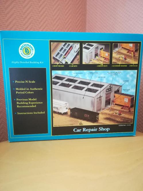 Bachmann Train Car Repair Shop - n-schaal   1:160, Hobby en Vrije tijd, Modeltreinen | N-Spoor, Zo goed als nieuw, Brug, Tunnel of Gebouw