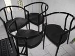 4 comfortabele design stoelen (zwart), Huis en Inrichting, Ophalen, Zwart, Zo goed als nieuw, Vier