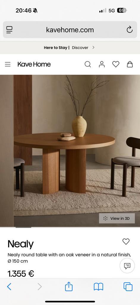 Kave Home - Nealy, Huis en Inrichting, Tafels | Eettafels, Rond, Ophalen