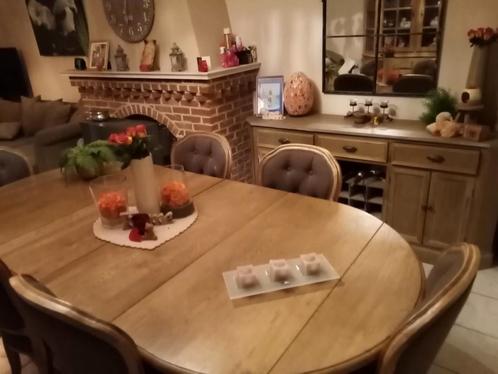landelijk eiken eetafel, 6stoelen, dressoir.House and garden, Huis en Inrichting, Complete inboedels, Ophalen of Verzenden