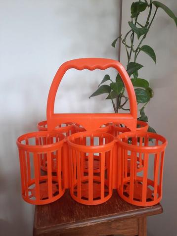 Vintage retro flessenhouder oranje 70's curver beschikbaar voor biedingen