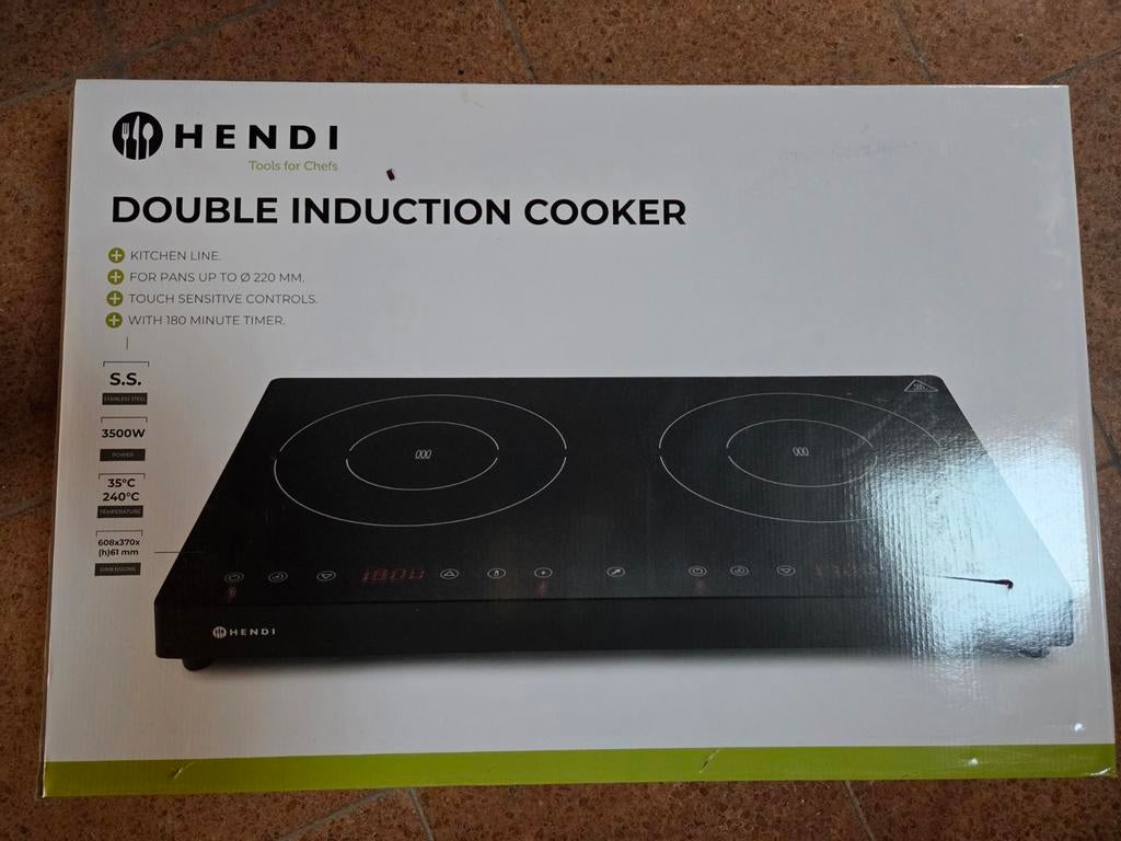 NIEUW – Hendi dubbele inductiekookplaat 3500W – ongeopend, Huis en Inrichting, Keuken | Keukenbenodigdheden, Nieuw, Ophalen