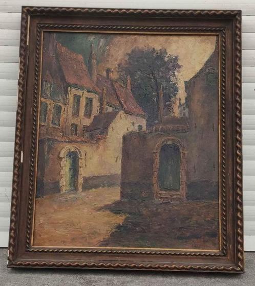 Huile sur panneau signe Abel Meurisse, Antiek en Kunst, Kunst | Schilderijen | Klassiek, Ophalen of Verzenden
