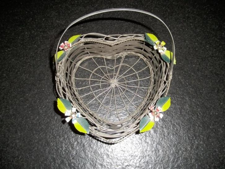 Vintage verzilverd bruiloftmandje, jaren 50., Antiek en Kunst, Curiosa en Brocante, Ophalen of Verzenden