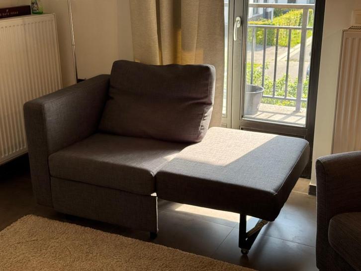 Eenpersoonszetel die openklapt tot slaapbank (grijs), Huis en Inrichting, Zetels | Zetels, Zo goed als nieuw, Hoekbank, Eenpersoons