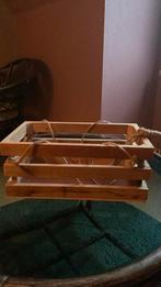 Plantenbak hout macrame, plantjes aan plafond te hangen, Ophalen, Zo goed als nieuw