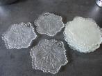 12 sous verres feuilles Val st lambert, Antiek en Kunst, Antiek | Glaswerk en Kristal, Ophalen of Verzenden