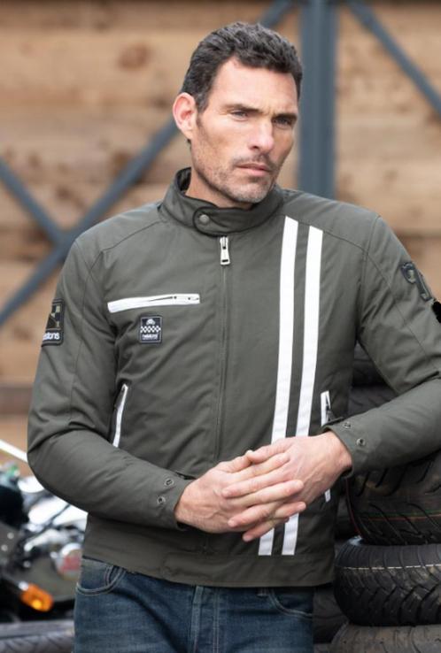 Helstons Cobra textiel motorjas heren - Khaki - Medium, Motoren, Kleding | Motorkleding, Jas | textiel, Heren, Tweedehands, Ophalen of Verzenden