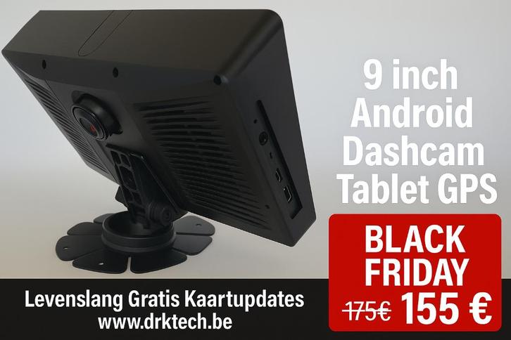 9" Android Dashcam GPS Tablet iGO Europa Kaarten 2025 -TMC, Caravans en Kamperen, Mobilhome-accessoires, Nieuw, Ophalen of Verzenden