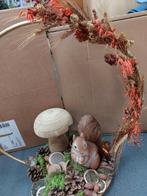 hoepel met droogbloemen en herfstdecor, Huis en Inrichting, Ophalen of Verzenden, Zo goed als nieuw