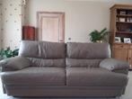 Mooie lederen 3 persoons sofa  Franco Ferri, Taupe, Huis en Inrichting, Ophalen, Gebruikt, Klassiek, 150 tot 200 cm