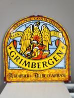 Panneau publicitaire en émail à bière Grimbergen, Collections, Comme neuf, Enlèvement ou Envoi