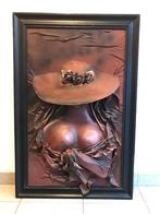 Erotisch schilderij "Dame met hoed" 3-D leren kunstwerk😍🤗, Ophalen of Verzenden