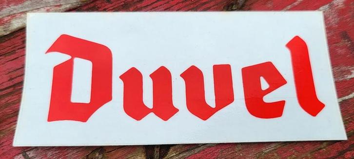 Duvel vintage sticker rood, Verzamelen, Biermerken, Duvel, Ophalen of Verzenden