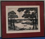 Inkt tekening - Gesigneerd, Antiek en Kunst, Kunst | Schilderijen | Klassiek, Ophalen of Verzenden