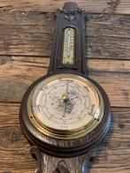 Vintage houten barometer met thermometer, Audio, Tv en Foto, Weerstations en Barometers, Ophalen of Verzenden, Zo goed als nieuw