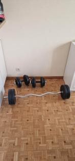 Un bâton de 25 kg, deux haltères de 8 kg chacun, Ophalen, Zo goed als nieuw
