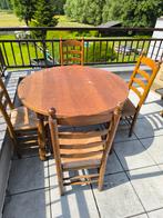 Table en bois massif avec 4 chaises très solide et lourd, Jardin & Terrasse, Ensembles de jardin, Enlèvement, Comme neuf, Bois
