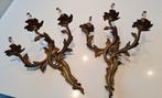 Koppel wandkandelaars - verguld brons, Ophalen, Brons