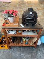 Kamado + tafel, Tuin en Terras, Houtskoolbarbecues, Ophalen, Gebruikt, Meatlovers, Met accessoires