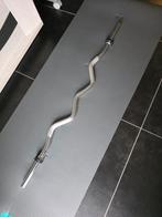Curl EZ bar + 2 schijfremmen, Sport en Fitness, Fitnessmaterialen, Ophalen, Zo goed als nieuw, Armen, Halterstangen