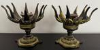 Paar Nepalese altaarlichten - koper, Antiek en Kunst, Ophalen of Verzenden