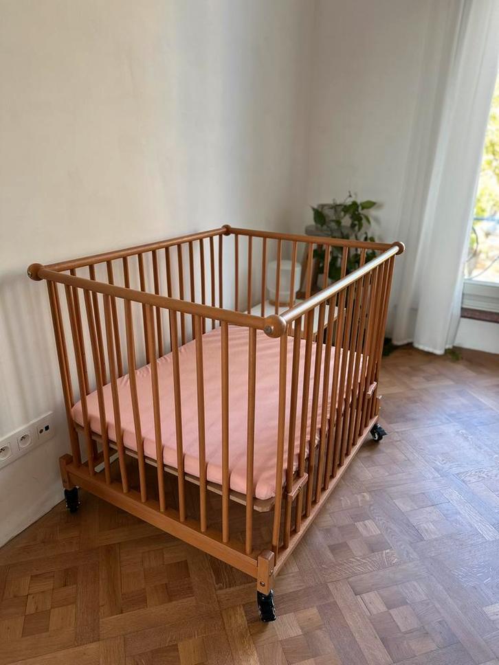 Retro Childwood Park incl. Matrashoezen en - beschermer, Kinderen en Baby's, Babyparken, Gebruikt, Rechthoekig, In hoogte verstelbaar