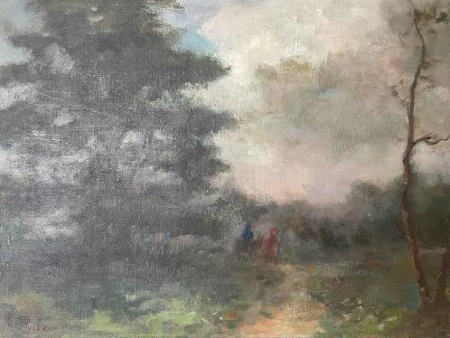 Schilderij Antoon Pilyser, “Vlucht naar Egypte”, Antiek en Kunst, Kunst | Schilderijen | Modern, Ophalen