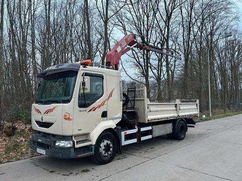 Renault Midlum 210 Kipper + Kraan HMF 850 / 3x hydraulisch, Auto's, Vrachtwagens, Bedrijf, Renault, Overige brandstoffen, Euro 2