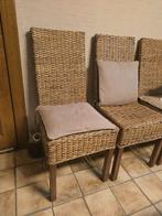 Set van 6 Stijlvolle Rotan Eetkamerstoelen, Huis en Inrichting, Ophalen, Gebruikt, Bruin, Riet of Rotan