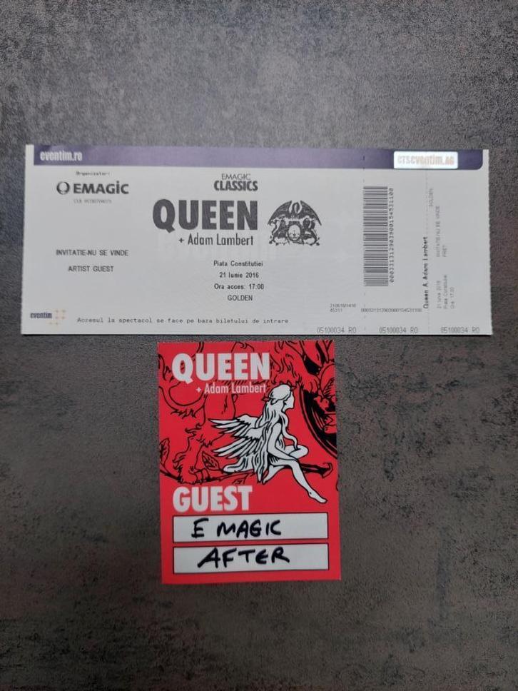 Collector’s Item Ticket + Guestpass Queen Boekarest 2016, Verzamelen, Muziek, Artiesten en Beroemdheden, Nieuw, Overige typen