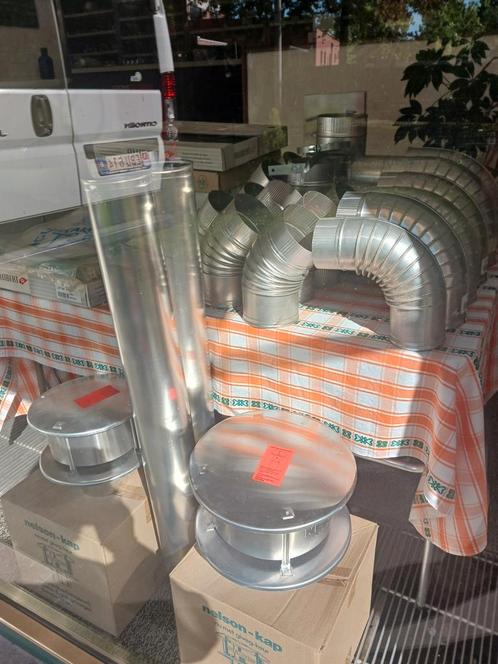 Aluminum buizen en hulpstukken nieuw.Alles 3 euro stuk., Huis en Inrichting, Kachels, Nieuw, Ophalen