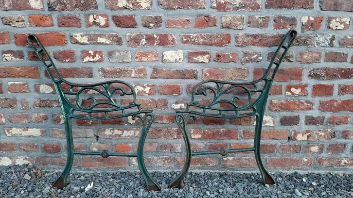 Set van 2 gietijzeren bankpoten, Tuin en Terras, Tuinbanken, Ophalen