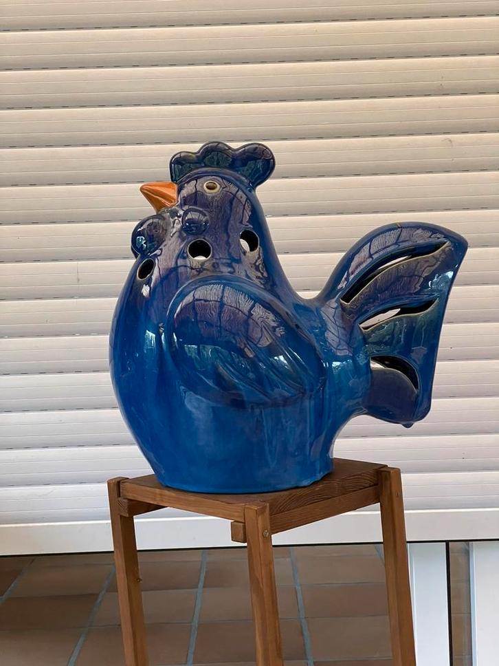 Decoratieve keramieken haan in kobaltblauw, Antiek en Kunst, Kunst | Designobjecten, Ophalen