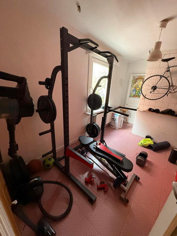 Fitness rack met dumbells en gewichten, Sport en Fitness, Fitnessapparatuur, Zo goed als nieuw, Ophalen