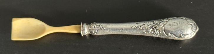 Kleine verzilverde kaviaar lepel van bot - jaren 1920, Antiek en Kunst, Antiek | Zilver en Goud, Zilver, Ophalen of Verzenden