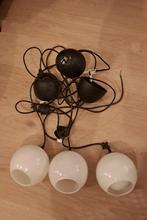 3 hanglampjes melkglas, Enlèvement, Comme neuf