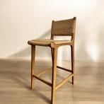 Houten kruk / barkruk / met gewoven koord, Ophalen