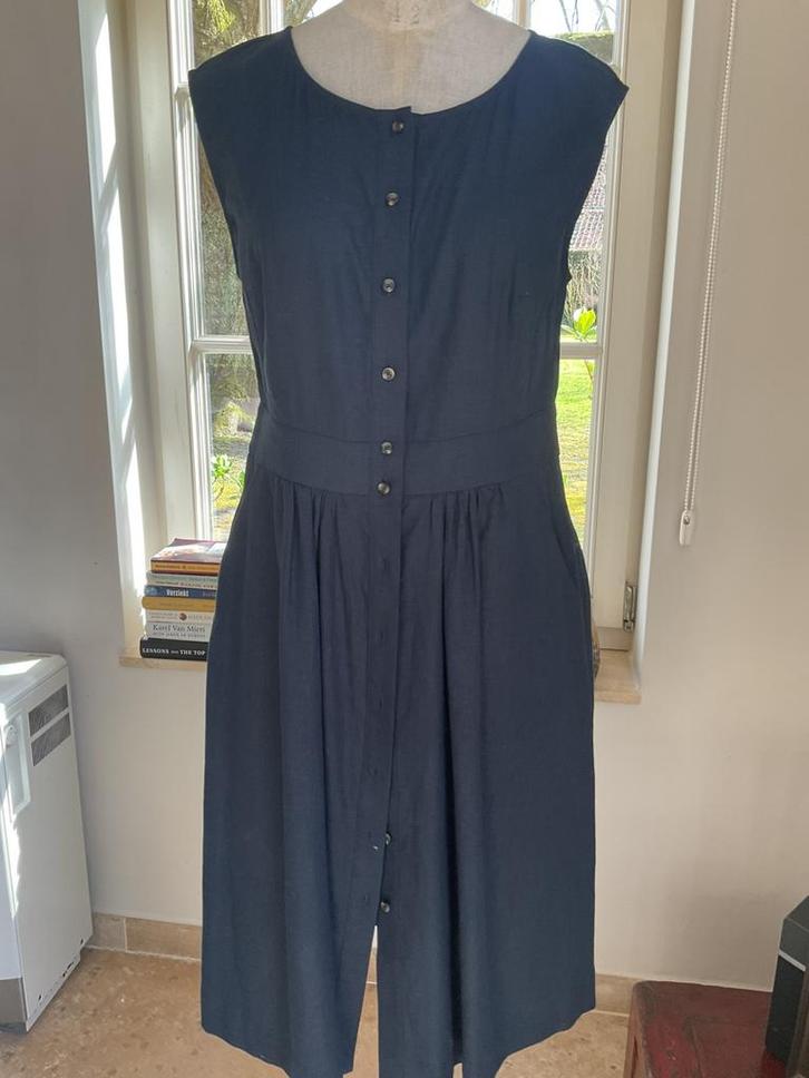 Zomerjurk van Caroll, maat 38 (40), Kleding | Dames, Jurken, Gedragen, Maat 38/40 (M), Blauw, Onder de knie, Ophalen of Verzenden