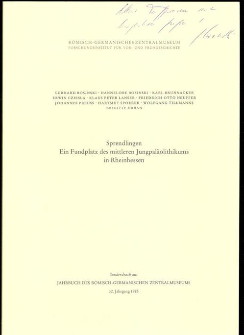 Sprendlingen ein Fundplatz des mittleren Jungpaläolithikums, Boeken, Studieboeken en Cursussen, Gelezen, Ophalen of Verzenden