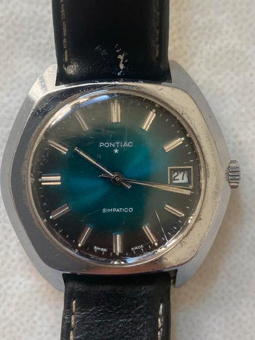 Pontiac Simpatico Vintage Herenhorloge, Handtassen en Accessoires, Horloges | Antiek, Ophalen