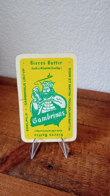 Brasserie antiek bier speelkaart Gambrinus Battin