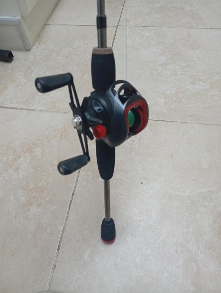 hengel met real voor snoekbaars , snoek, Watersport en Boten, Hengelsport | Roofvissen, Zo goed als nieuw, Werphengel, Ophalen