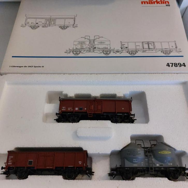 47894 Märklin HO - Set Goederenwagens SNCF/Wagons marchandis, Hobby en Vrije tijd, Modeltreinen | H0, Nieuw, Treinset, Wisselstroom