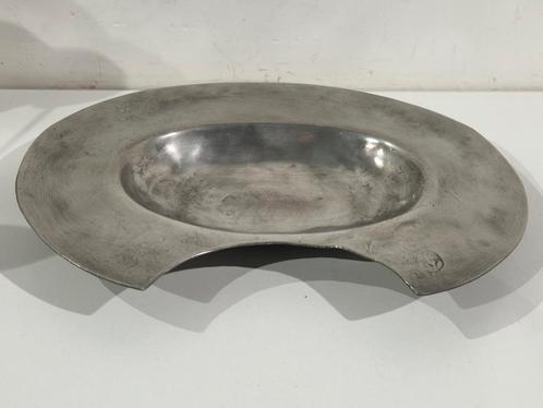 Antieke Franse rustieke tinnen scheerkom gestempeld , 19de, Antiek en Kunst, Antiek | Tin, Ophalen of Verzenden