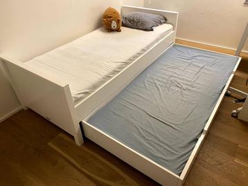 Bed 90 x 200 met bedlade en 2 matrassen Bopita Corsica wit beschikbaar voor biedingen