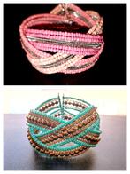 Turquoise en rose armband, Ophalen of Verzenden, Zo goed als nieuw