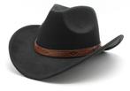 cowboyhoed Zwart Gebogen Rand Met Mooie Bruine Band (Nieuw), Kleding | Heren, Ophalen, Nieuw, 57 cm (M, 7⅛ inch) of minder, Hoed